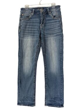 Salvage SLVG Mayhem Straight‎ Regular Fit Distressed Blue Jeans Mens 32 Short